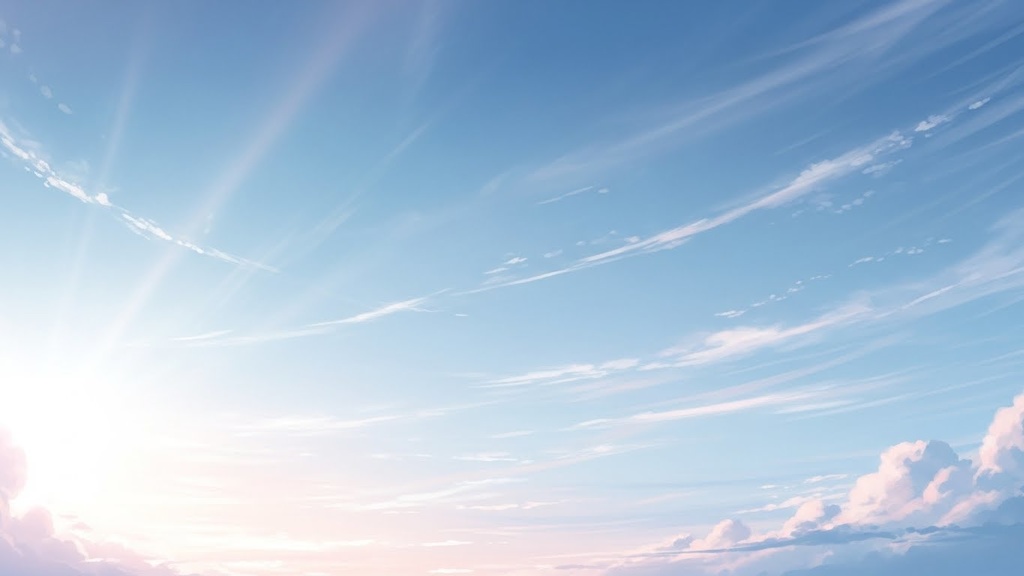 やさしい朝と夕暮れの空 背景素材セット |光と空気感のあるアニメ