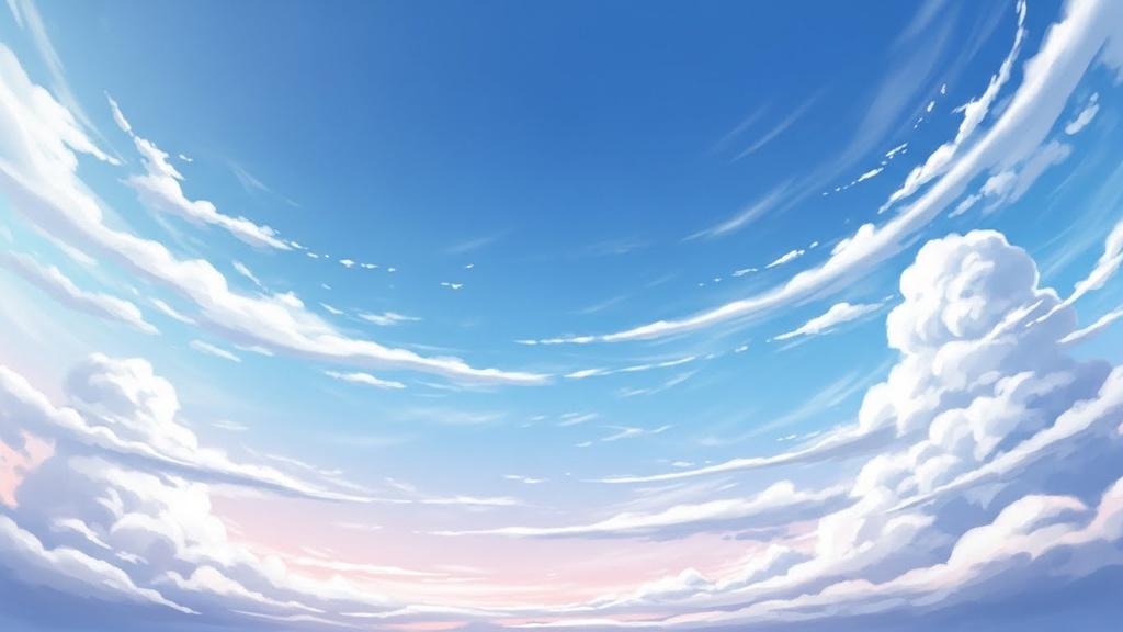 やさしい朝と夕暮れの空 背景素材セット |光と空気感のあるアニメ