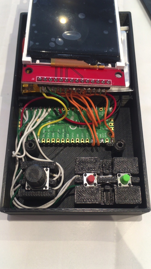 Paspberry Pi Pico 携帯ゲームキット(ケース+スイッチ、電源パーツ)