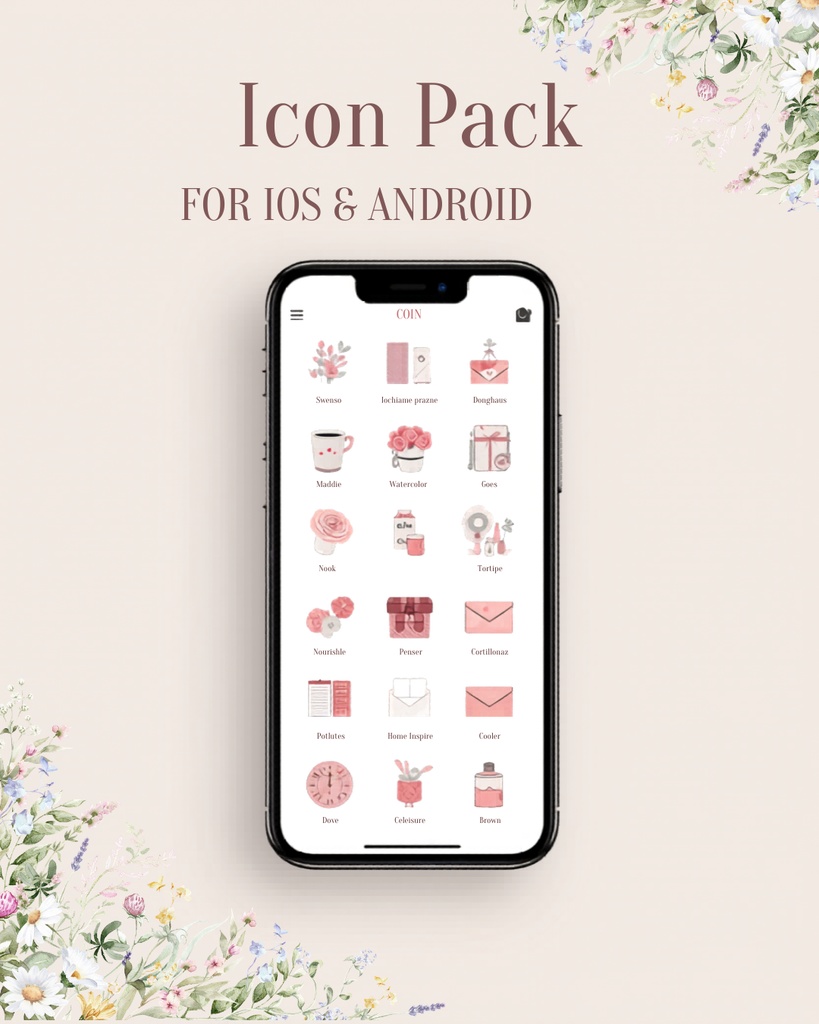 Blush Bloom Watercolor Icon Pack