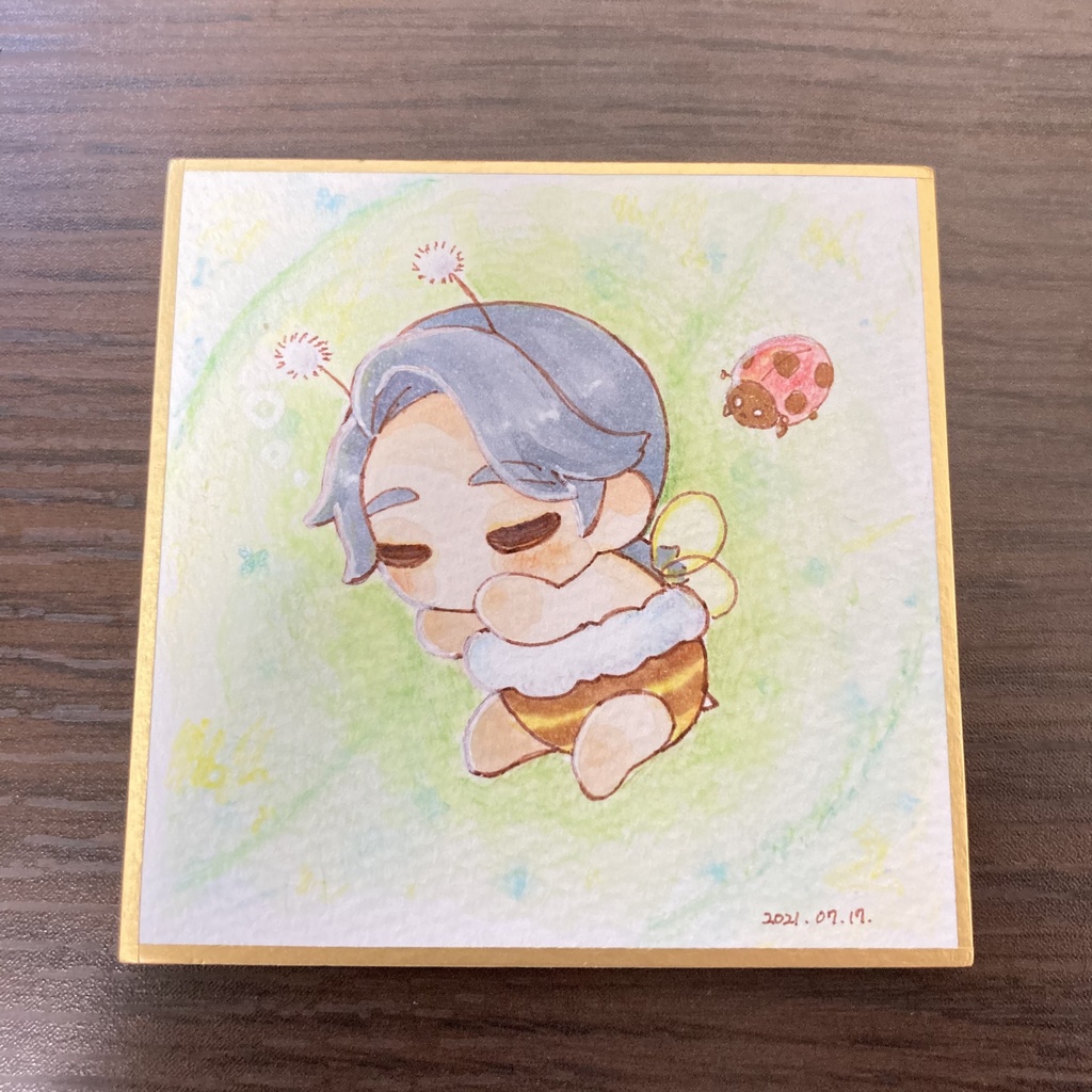 おやすみはちぺのミニ色紙