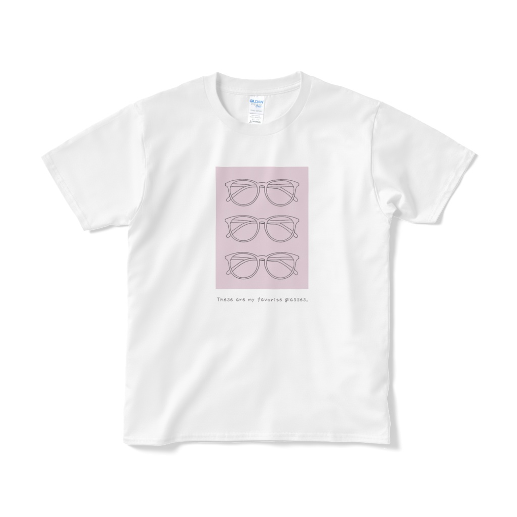 お気に入りのめがね(ピンク)Tシャツ