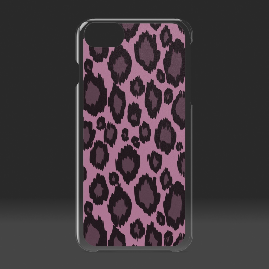 iPhoneクリアケース 豹柄 ピンク