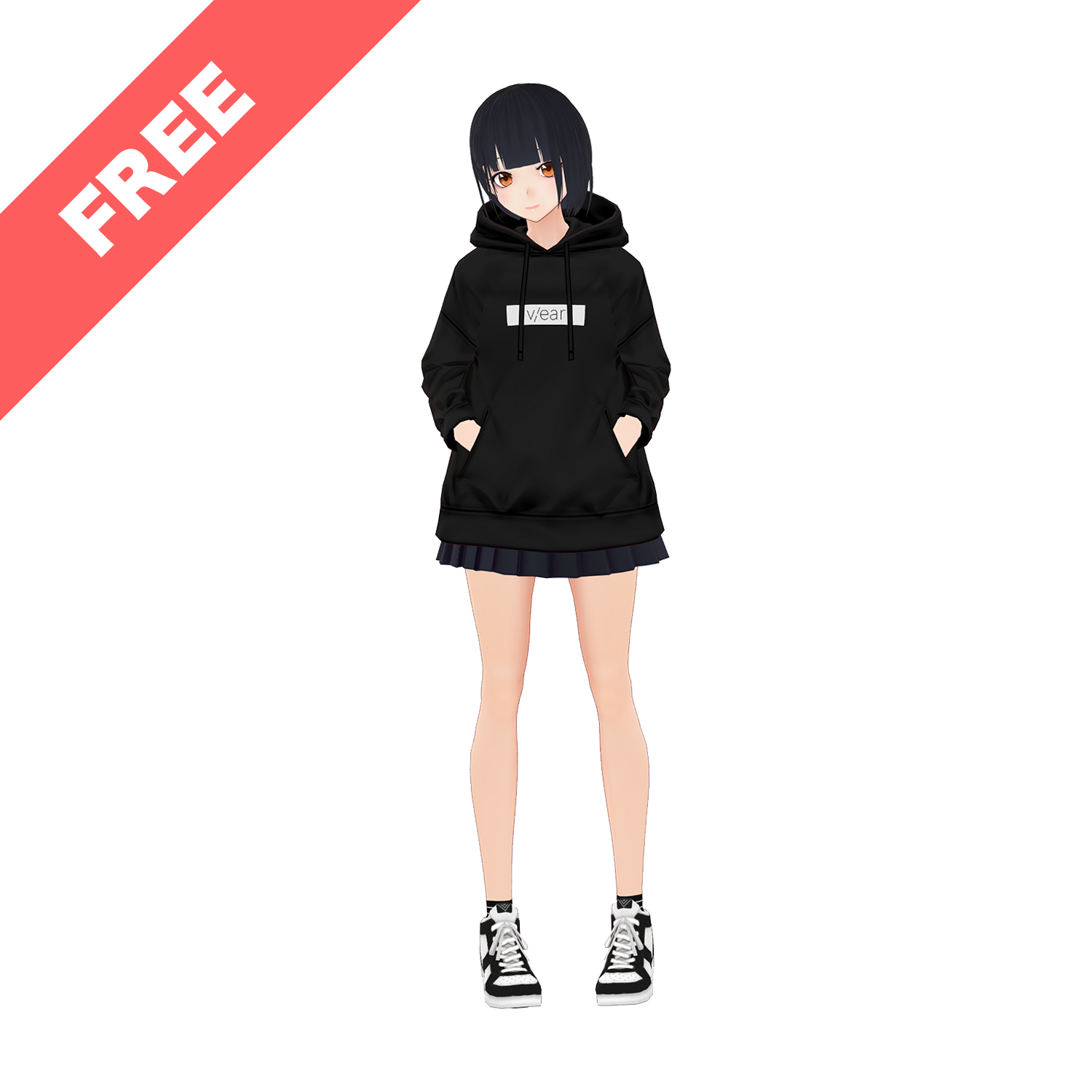 [VRoid]ワンポイントロゴパーカー4色セット - #vear_clothes - BOOTH