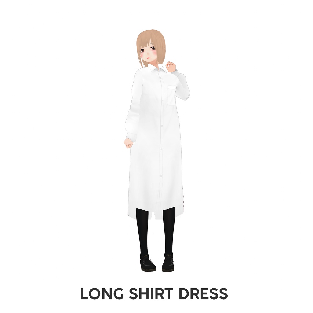 [VRoid] LONG SHIRT DRESS / ロングシャツワンピース