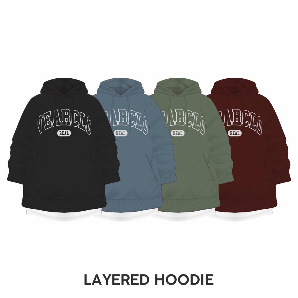 [VRoid] LAYERD HOODIE / レイヤードパーカー