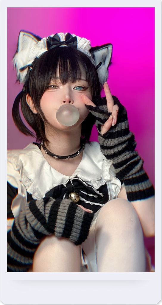 【遠隔】黒猫カフェチェキ【9月】