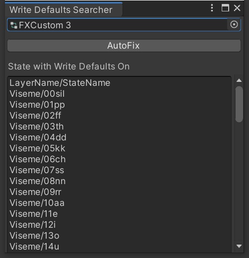 Animator内のWriteDefaultsをOffにするやつ