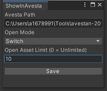 Assetsフォルダをタブ型ファイラ(Avesta)で開くやつ