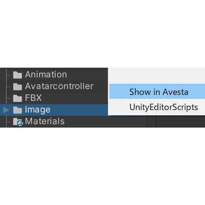 Assetsフォルダをタブ型ファイラ(Avesta)で開くやつ