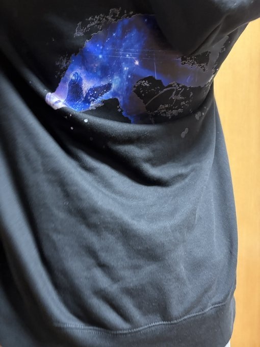 夜空にくじらパーカー(黒)とTシャツ(白) Lサイズセット MとXLはパーカーのみ