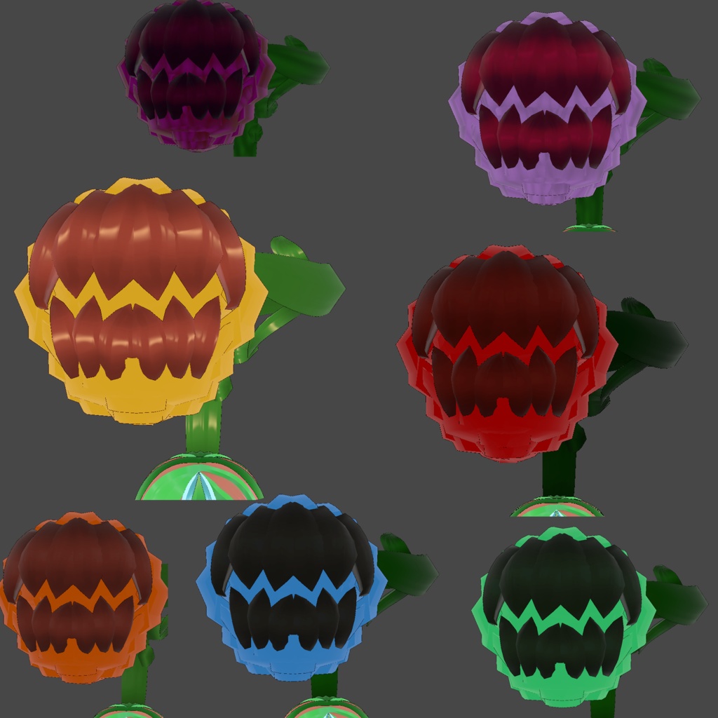 Vroid Carnivorous Flower Hair Extensions