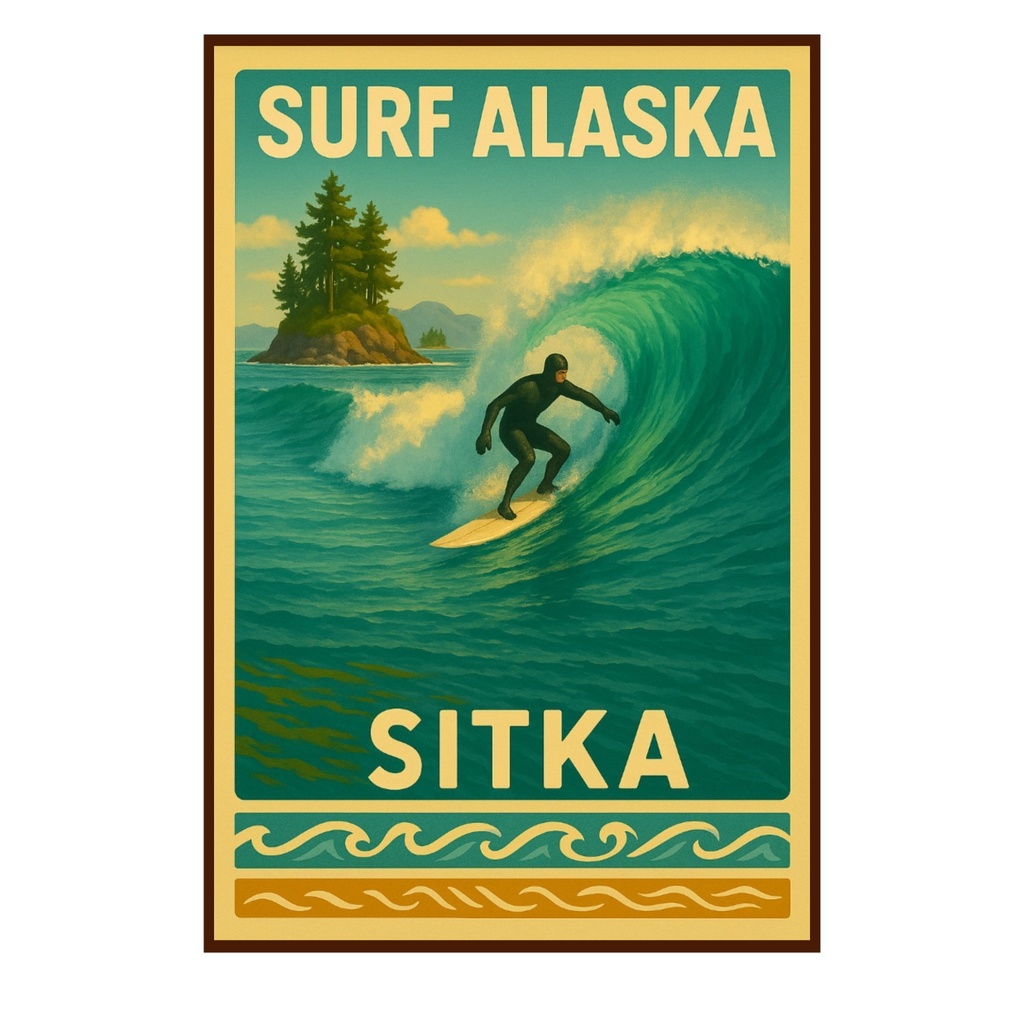 サーフアラスカ シトカ トラベルポスター2 Surf Alaska Sitka Travel Poster 2”