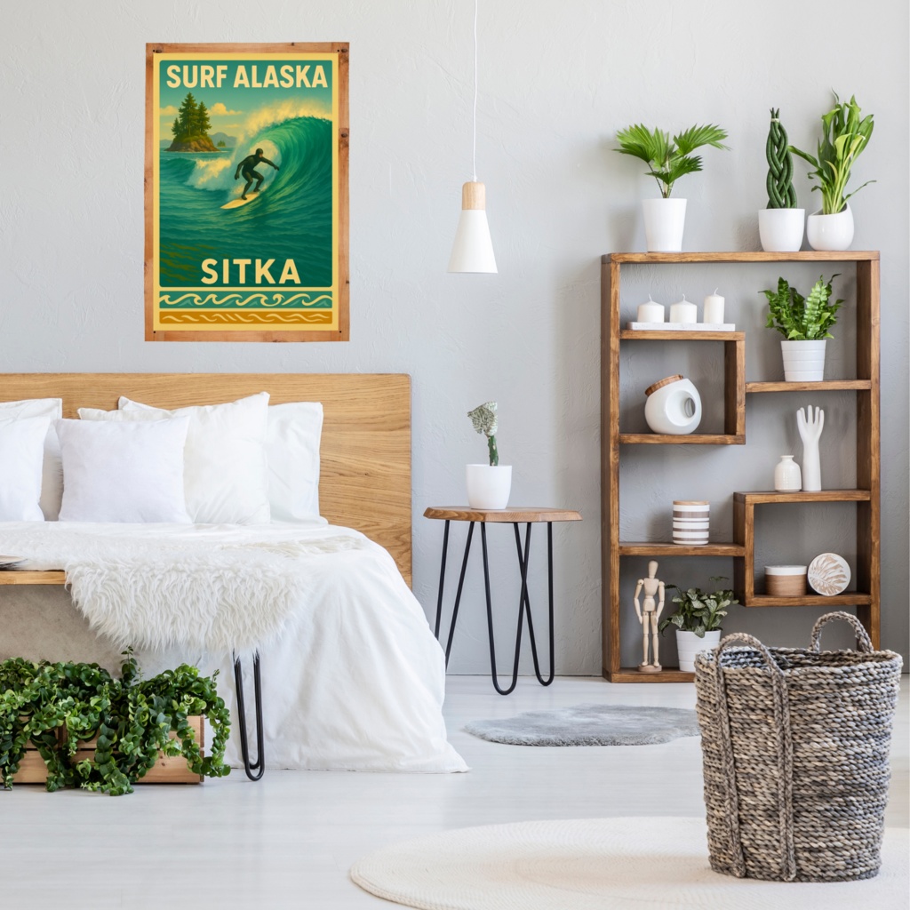 サーフアラスカ シトカ トラベルポスター2 Surf Alaska Sitka Travel Poster 2”