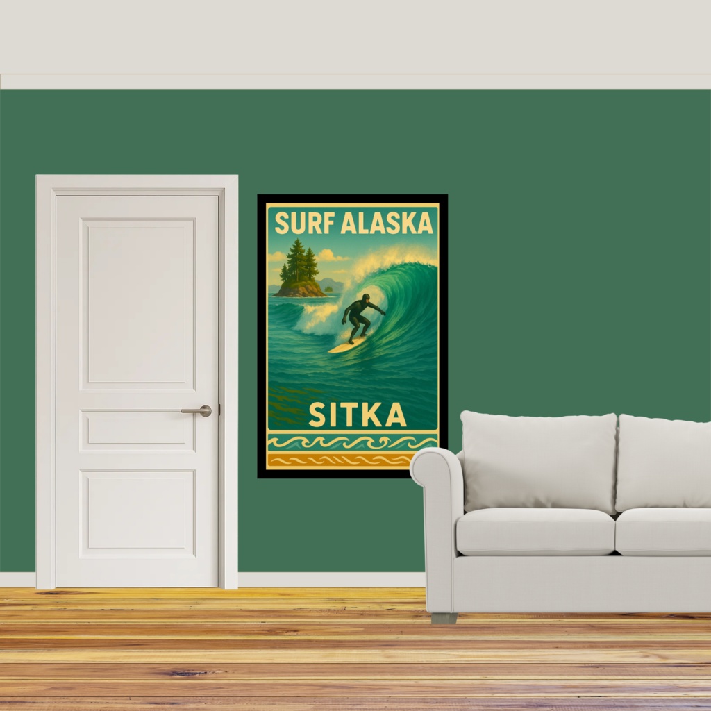 サーフアラスカ シトカ トラベルポスター2 Surf Alaska Sitka Travel Poster 2”