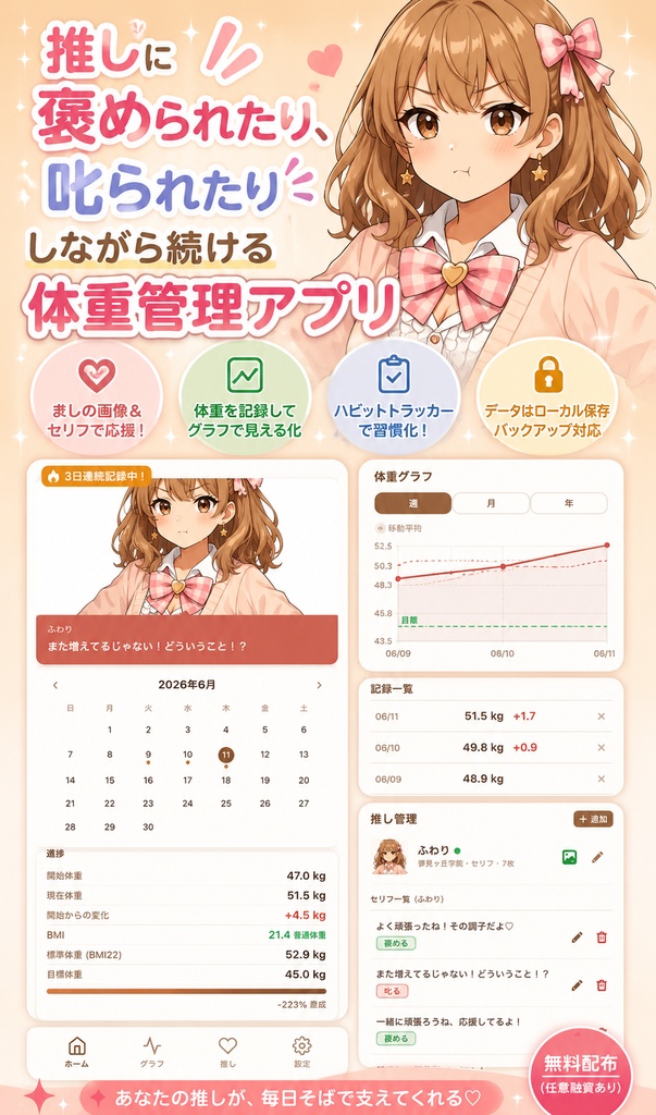 推しと一緒に体重管理ができる！「推し活ダイエット」アプリ