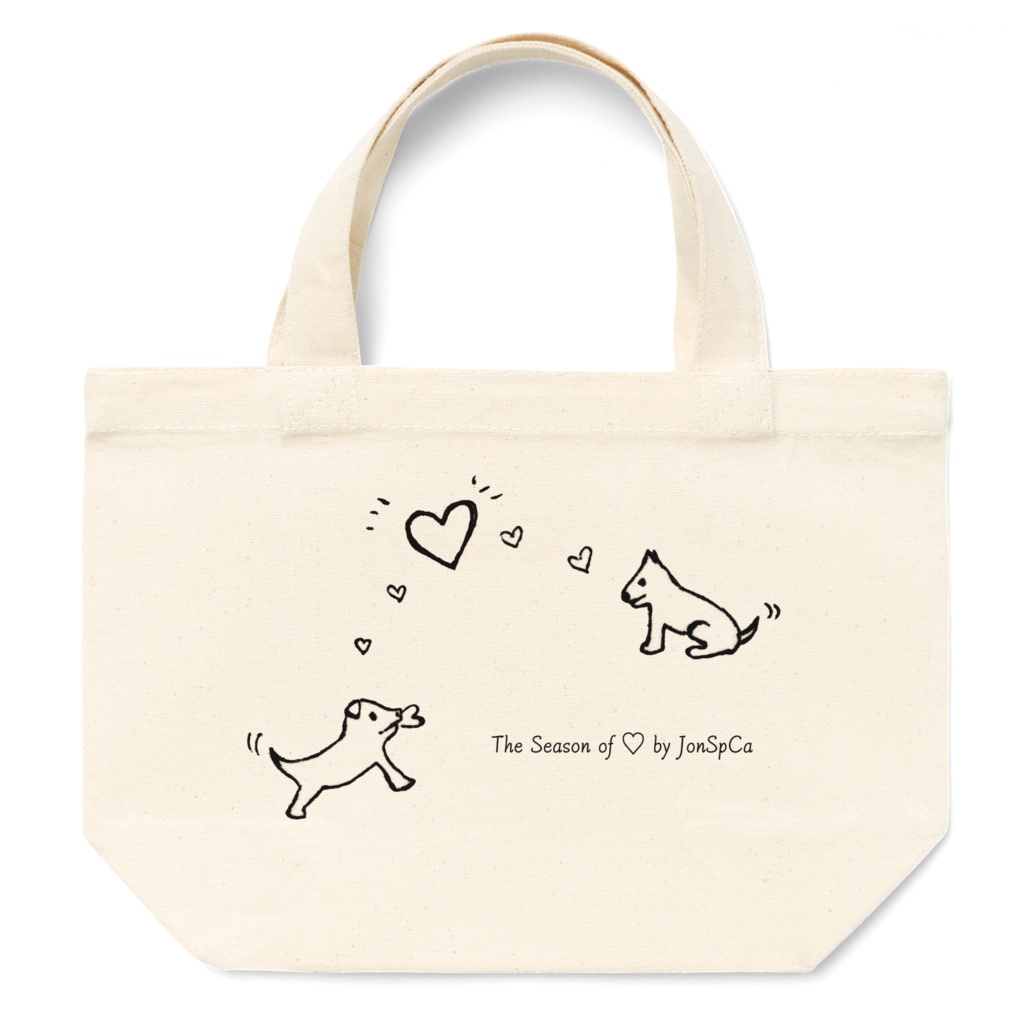 The season of ♡「Delivering LOVE♡ to You」, monotone animal illustration Tote Bag　ハートの季節「君に♡を」モノトーン アニマル イラスト トートバッグ