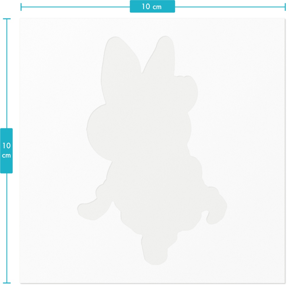 くろうさぎ ステッカー 100mm×100mm