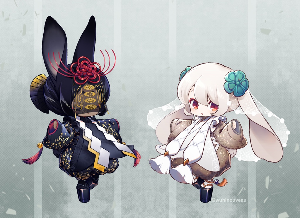 しろうさぎ&くろうさぎ メモ帳 A6