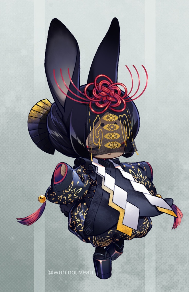 くろうさぎ アクリルバッジ