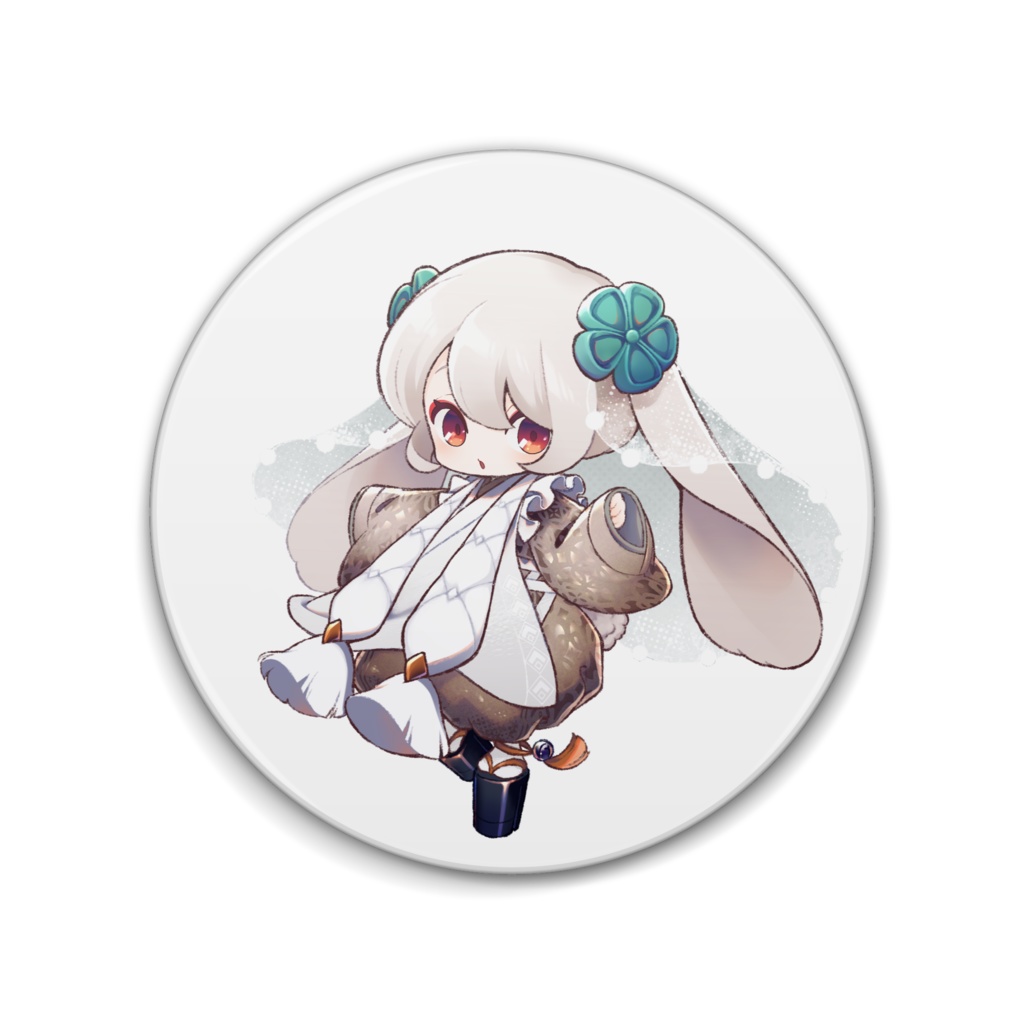 しろうさぎ 缶バッジ 76mm