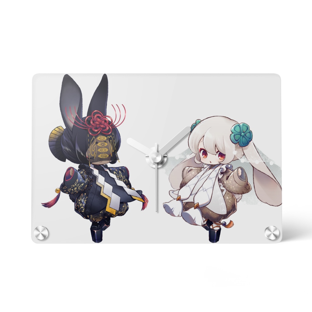 しろうさぎ＆くろうさぎ アクリル時計