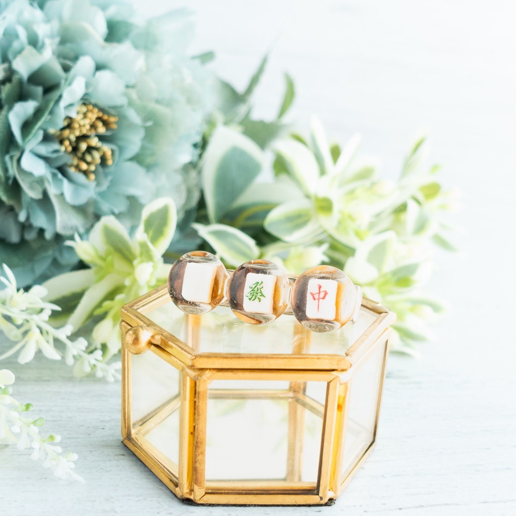 白發中 麻雀牌入りミニヘアクリップ