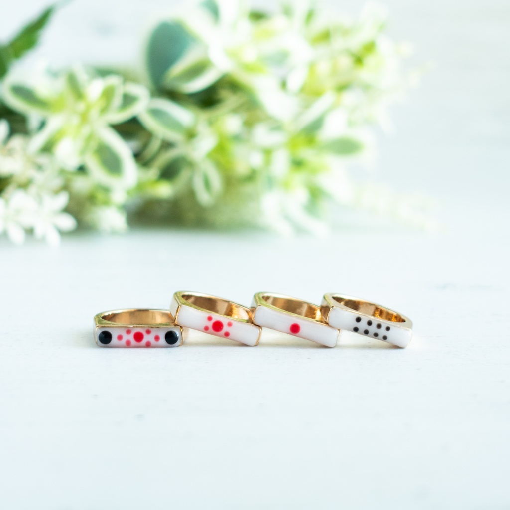 麻雀手積み点棒のうる艶リング大(金・銀)