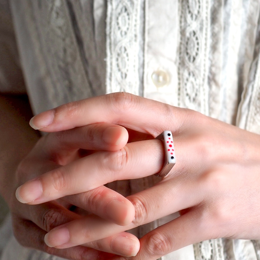 麻雀手積み点棒のうる艶リング大(金・銀)