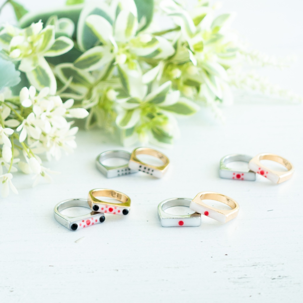 麻雀手積み点棒のうる艶リング大(金・銀) 