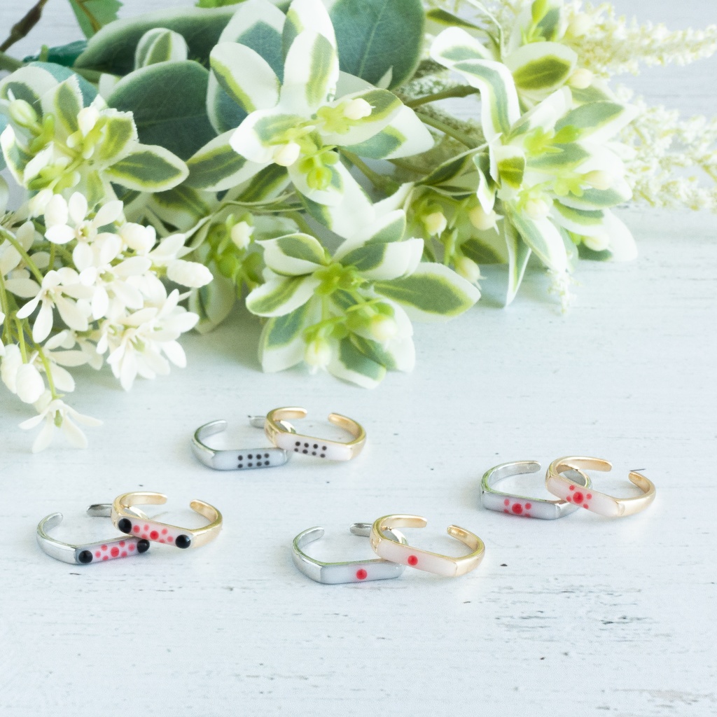 麻雀手積み点棒のうる艶リング小(金・銀)