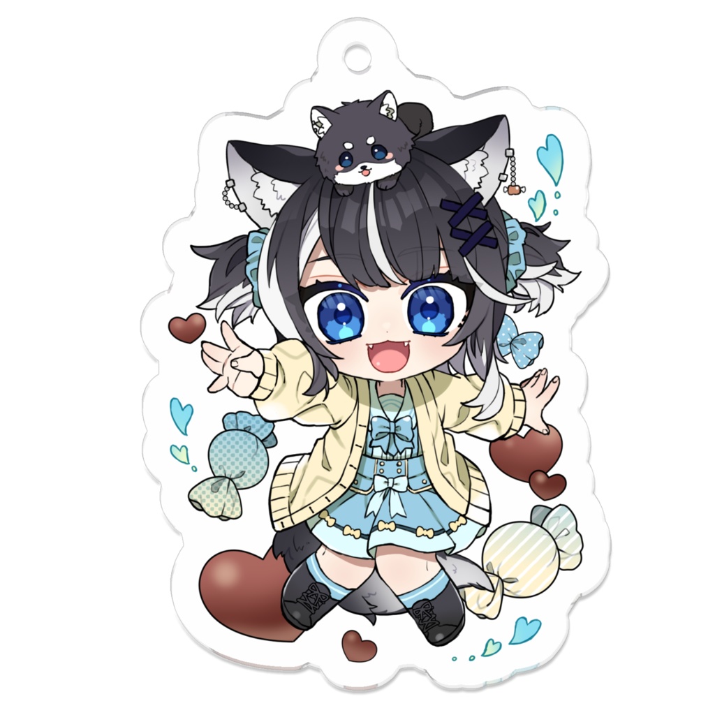 丸戌しばおアクリルキーホルダー【バレンタインVer.A】