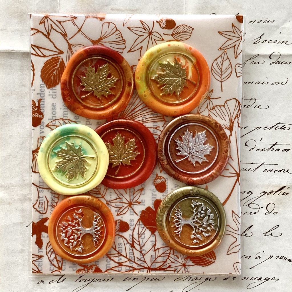 紅葉のシーリングスタンプシール 7枚セット
