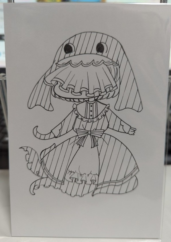 デフォルメダンボの手描きポストカード
