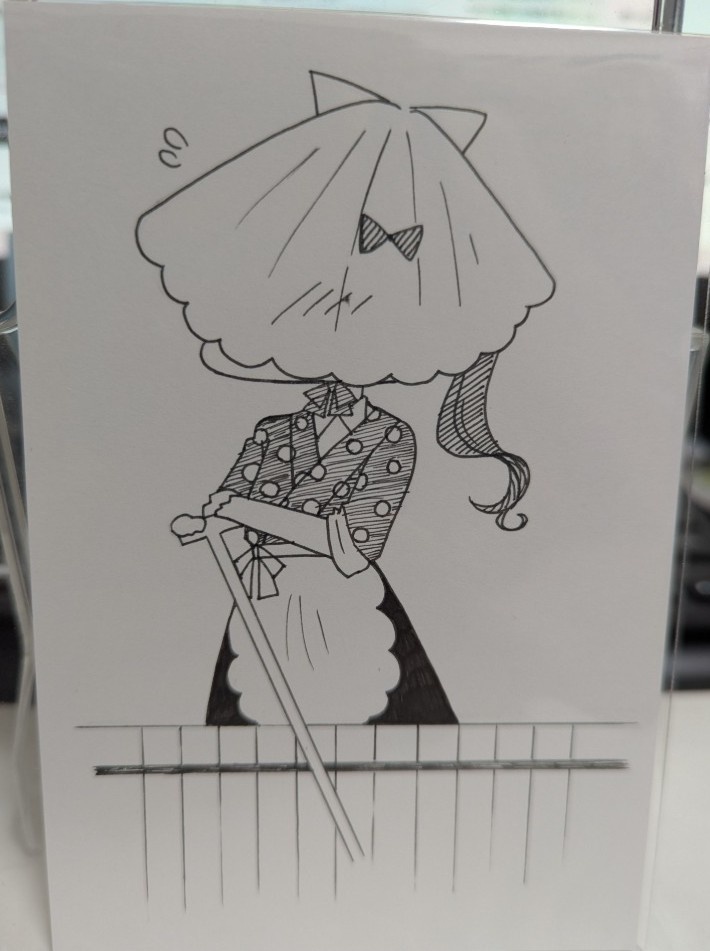 デフォルメホタテ姉さんの手描きポストカード