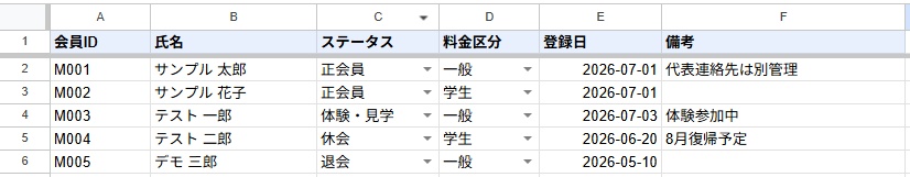サークル・教室運営まるごとキット|出欠・会費・出納帳が自動でつながるスプレッドシート