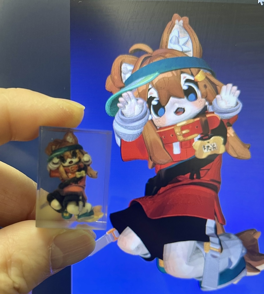 全高3cmクリスタルレジン封入フィギュア「手乗りまめひなた」