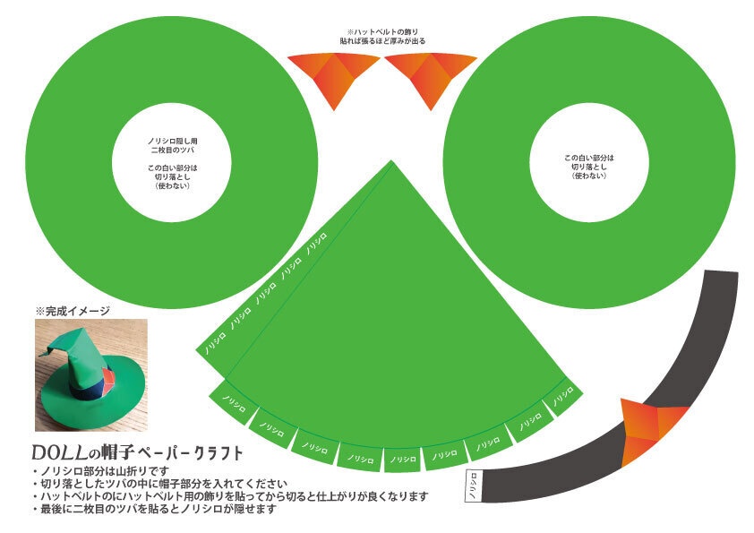 ドールのミニ帽子　ペーパークラフト（アレサパラダイス開催記念）