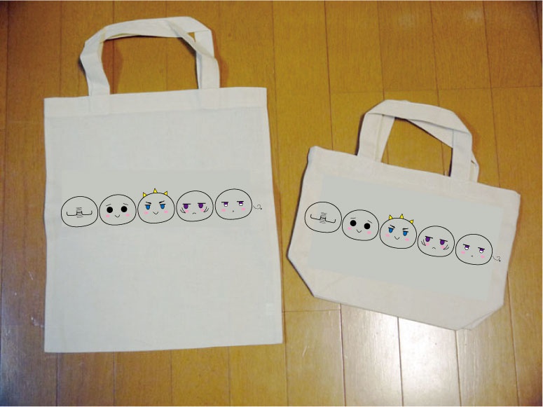 A4トートバック、ランチバック/ダーラナホース柄、おもち柄