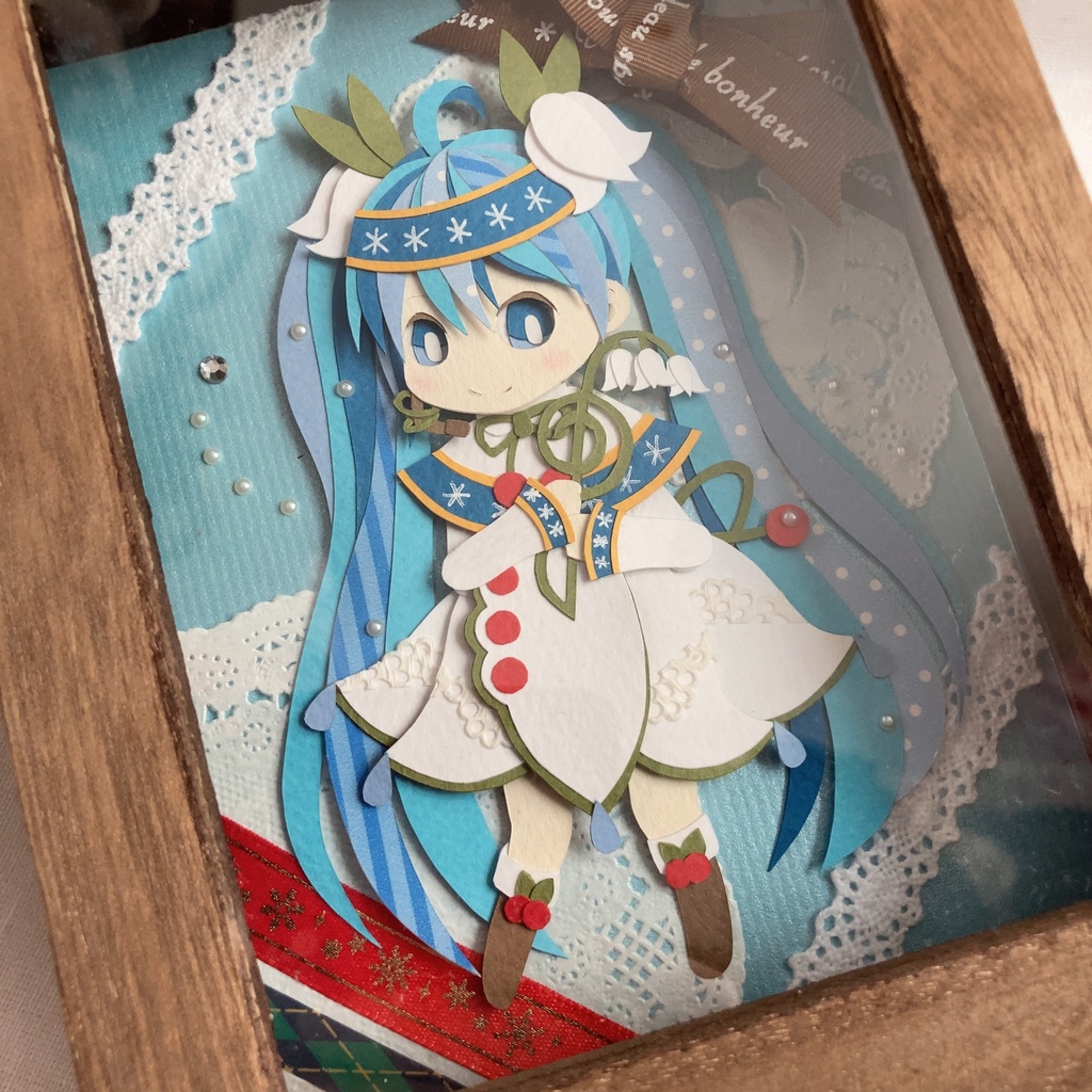 【切り絵原画】初音ミク（雪ミク2015）