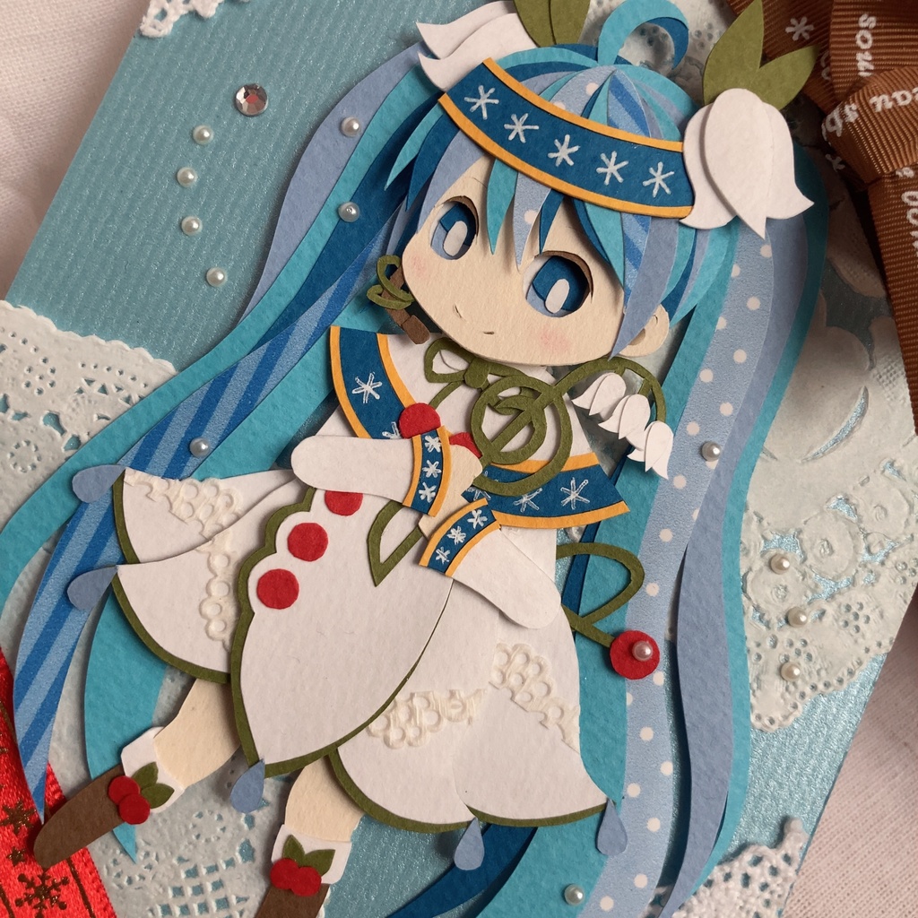 【切り絵原画】初音ミク(雪ミク2015)