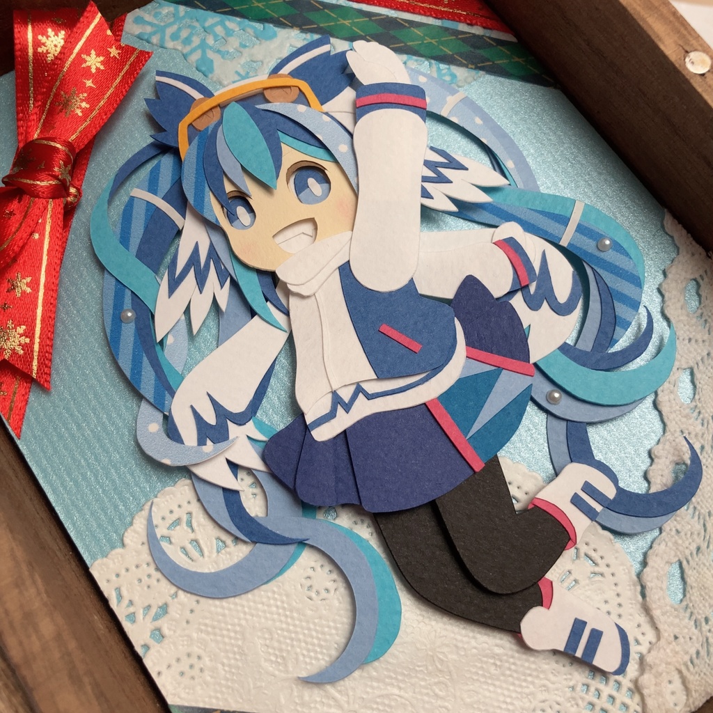【切り絵原画】初音ミク（雪ミク2016）