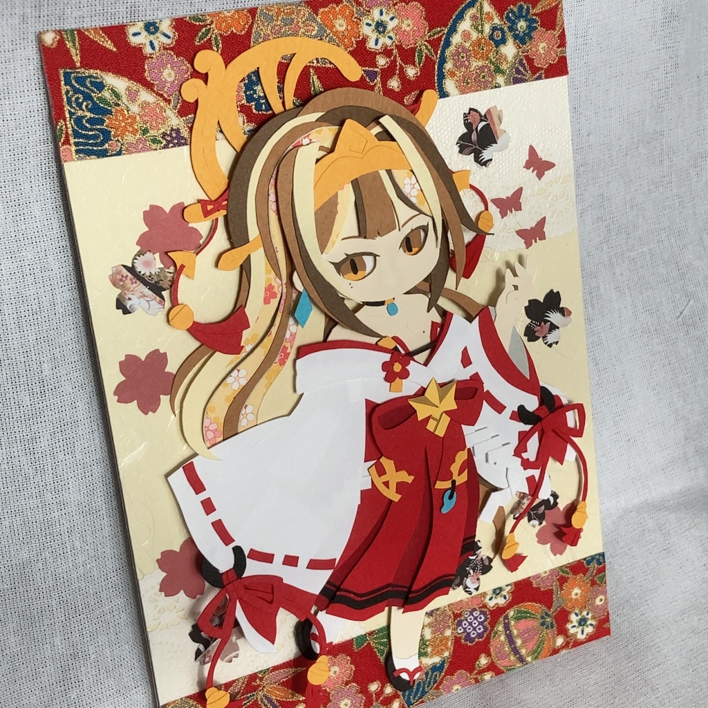 【原画】ガーディアンテイルズ　サヤ　切り絵