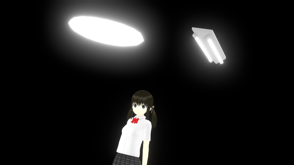 【3Dモデル】蛍光灯、シーリングライト　ローポリ