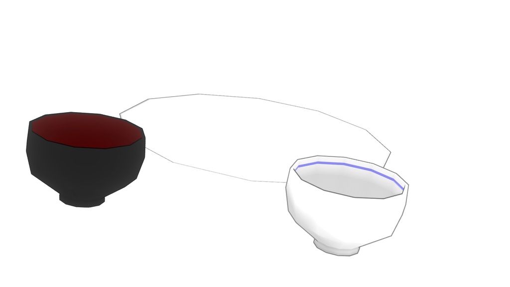 【3Dモデル】皿、お椀、茶碗　3種類