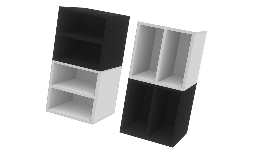 【3Dモデル】収納棚・カラーボックス　TypeA　ローポリ