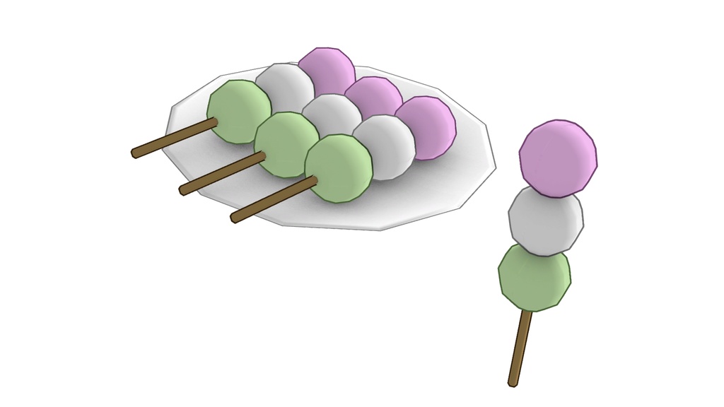 【3Dモデル】団子 だんご