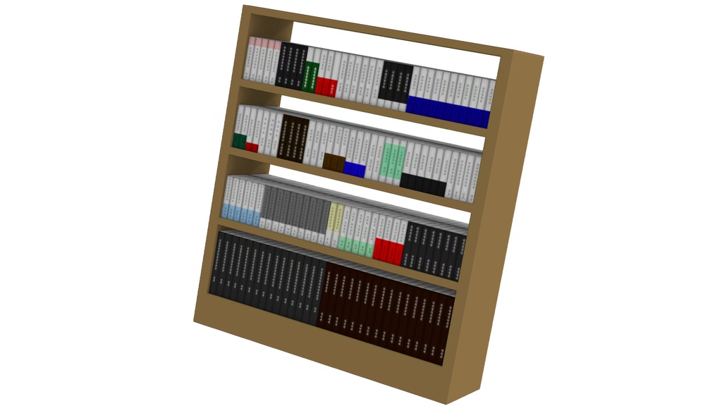 【3Dモデル】本棚 図書室等