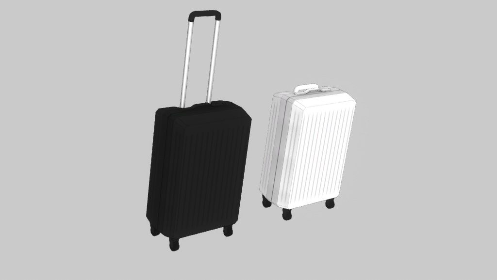 【3Dモデル】スーツケース　キャリーバッグ　２色　ハンドル長さ調整可能