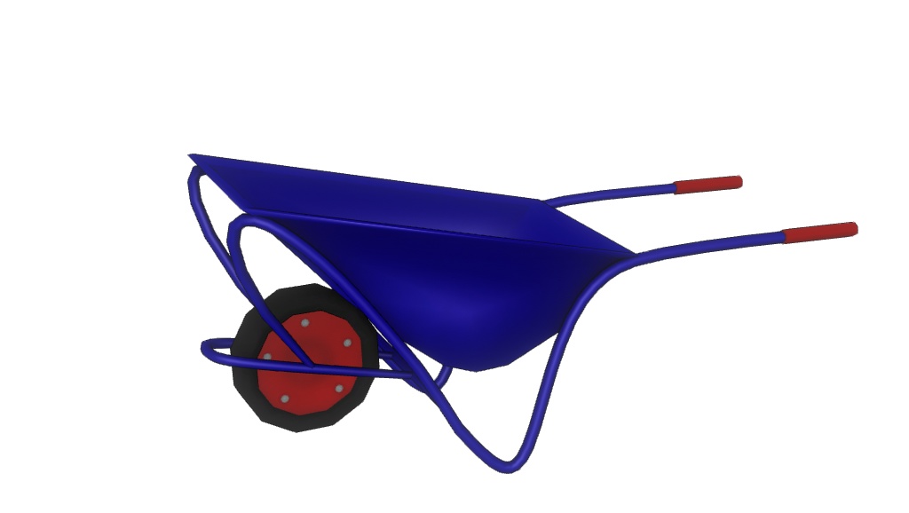 【3Dモデル】一輪車 ネコ車 手押し車